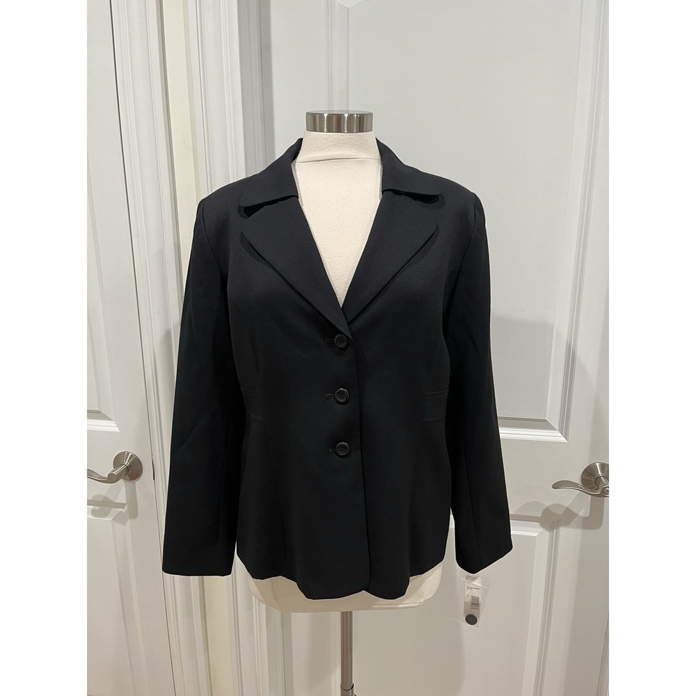 New! Pendleton‎ Blazer Black 98% Wool Lined Made USA Women's 16 Petite NWT